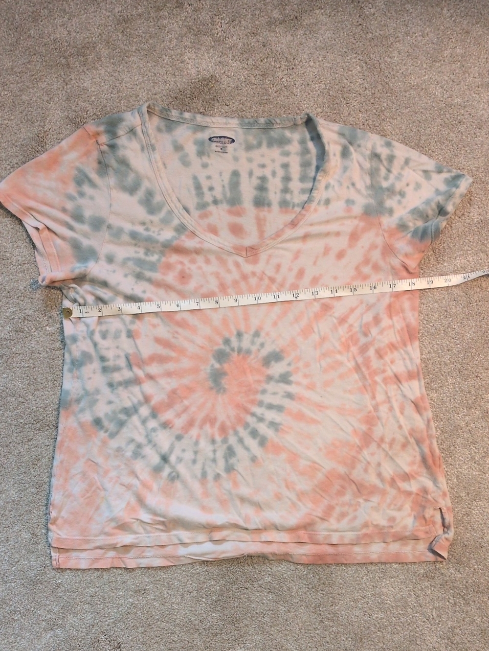Tie-Dye Tee in Light Peach & Sage